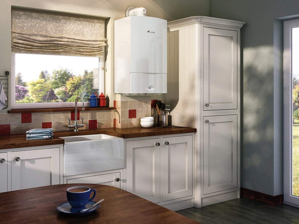 Worcester Bosch combi boiler installed in Chepstow Kitchen